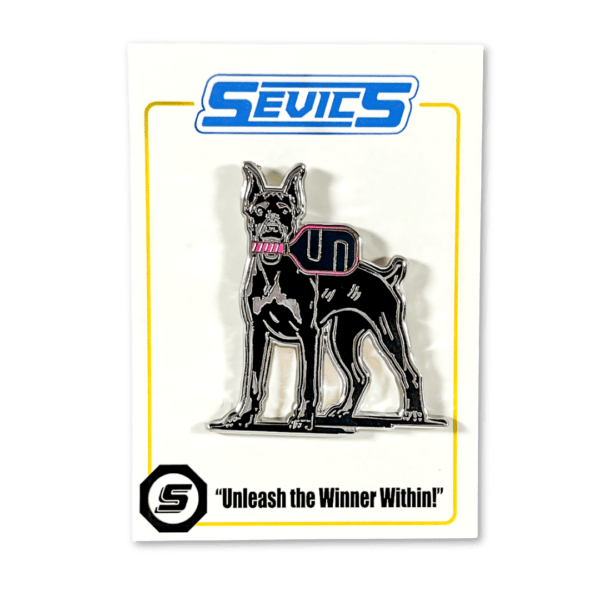 Sevics doberman lapel pin